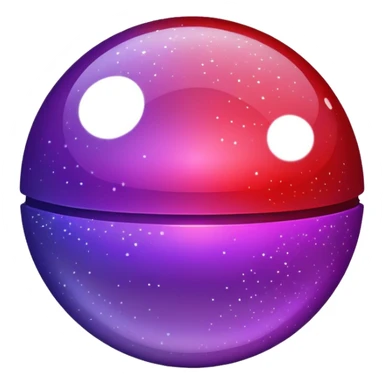color gradient between red and purple glitter ball sticker