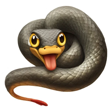 A snake with a chicken wing sticker