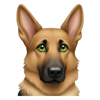 Girl brown German shepherd dog with bow on head and green eyes sticker