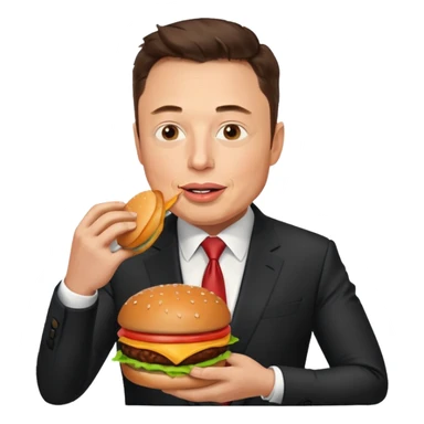 Elon mosk eats the burger  sticker