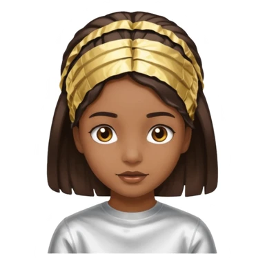 Chica morena haciéndose mechas(con aluminio en la cabeza) sticker