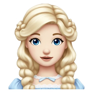 sweet lolita blond hair blue eyes white skin light pink dress sticker