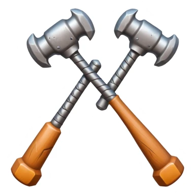 croisement de 2 marteaux (en mode duel, qui des deux va gagner) sticker