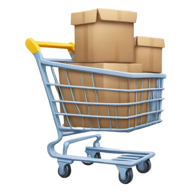 2-D shopping cart filled with boxes sticker