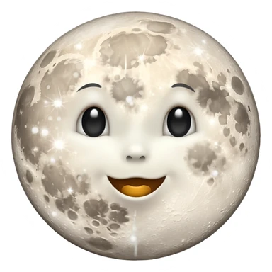 milky full moon sticker