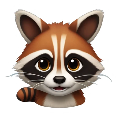 1 male raccoon and 1 female red panda sticker