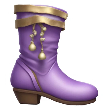 Realistic isolated light purple elf boots with bells. sticker