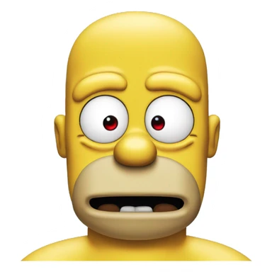 Homer Simpson with red and black eyes sticker
