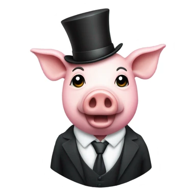 crosshairs on a pig in a suit and tie with top hat sticker