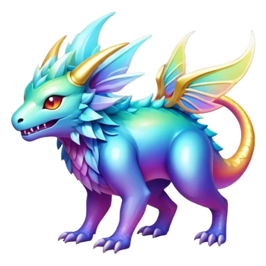 Epic legendary complex detailed iridescent gradients aesthetic-Fakémon-creature-scenery sticker