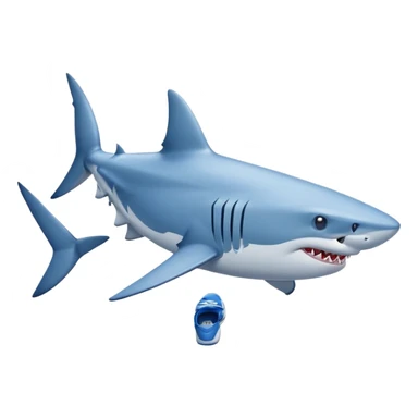 A shark with blue nike shoes  sticker