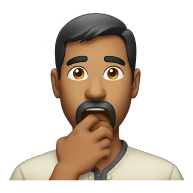 an indian man holding his throat because he's choking sticker