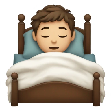 Brown hair boy sleeping in bed sticker