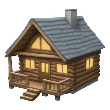 winter cabin sticker