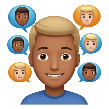 a guy dreaming about his future career plans, hopeful expression, thought bubble with various career icons sticker