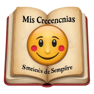 a book with the name "mis creenciasde siempre" sticker