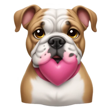 A bulldog francês with hearts  sticker