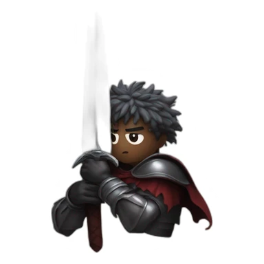 angry berserk guts carrying a huge sword on his shoulder framed on his bust sticker