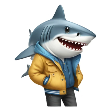Shark whit clothes sticker