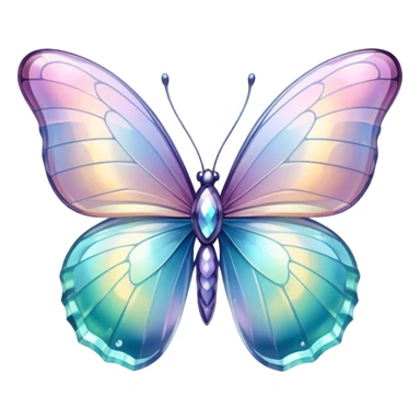 Pastel sparkly glittery shiny iridescent glass crystal butterfly sticker
