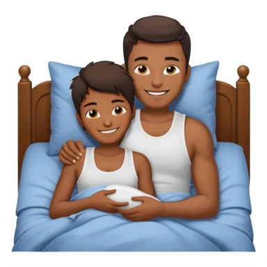 Masculine woman spooning in bed sticker