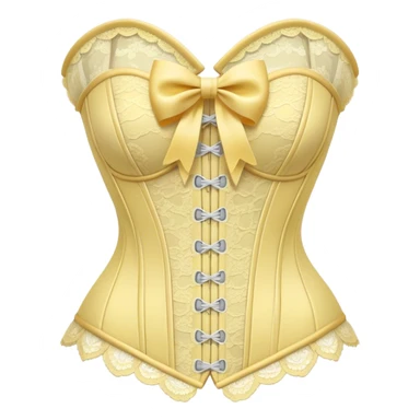 pastel yellow lace corset with bows sticker