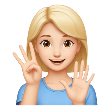 happy girl with stop hand gesture sticker