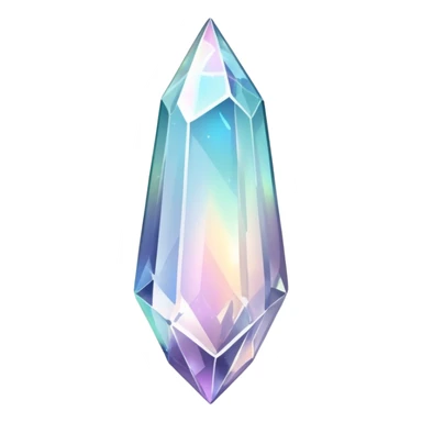White iridescent nebula crystal shard sticker