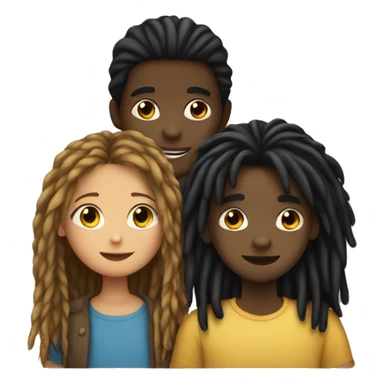 A girl with a black boy hugging and the boy with dreadlocks  sticker