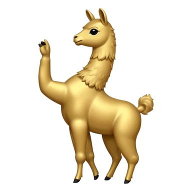 A silhouette of a small golden llama dancing sticker