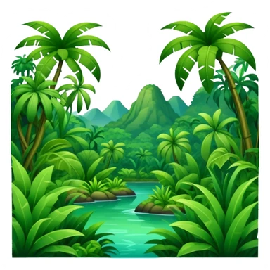 tropical jungle landscape sticker
