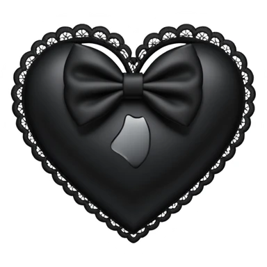 goth heart with a black lace bow sticker