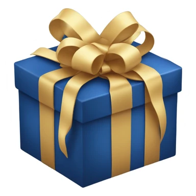 dark blue gift box with bow sticker