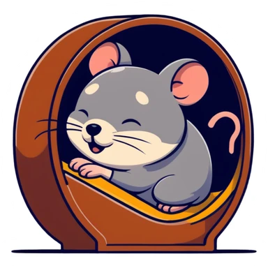 Jerry mouse snoring while sleeping in his cozy mouse hole sticker