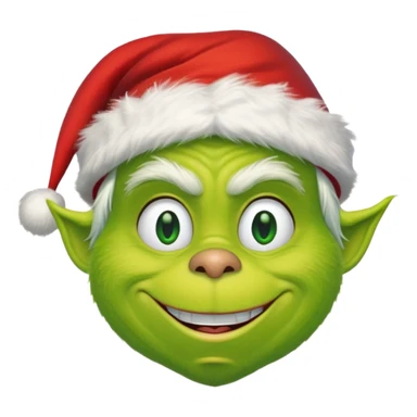 The Grinch with a Santa hat and max sticker