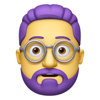 un minions di colore viola con il pizzetto e gli occhiali da vista sticker