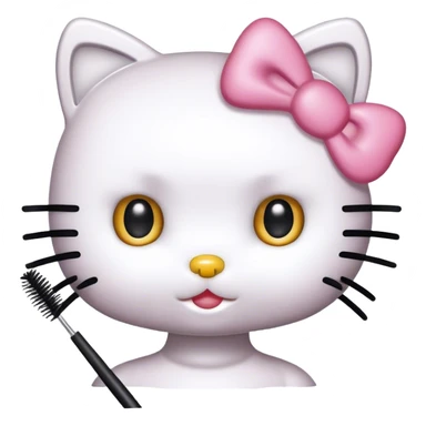HELLO KITTU sanrio with mascara spoolie sticker