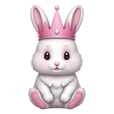 bunny with pink crown sticker