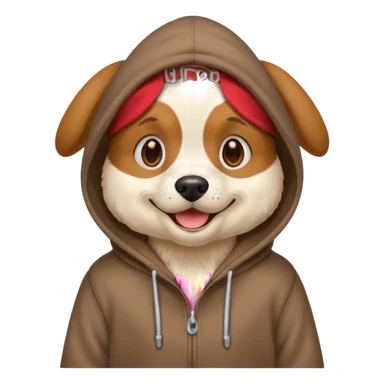 Dog wearing a hoddie  sticker