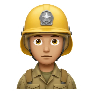 Soldier just face generic yellow with helmet no insignia sticker