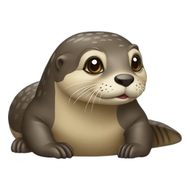 Loutre sur tortue sticker