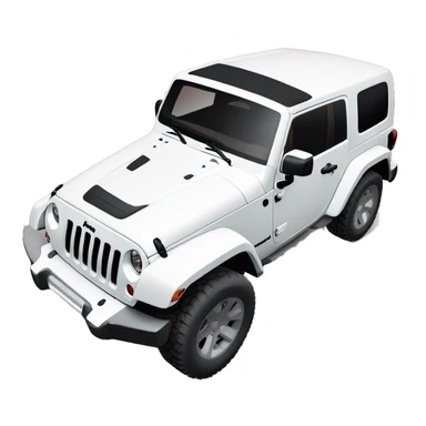 White Jeep Wrangler Rubicon with white roof and red rims  sticker