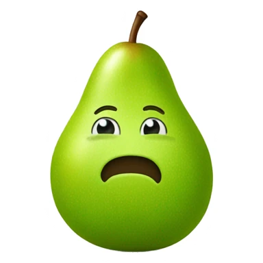 A green pear waiting  ￼ sticker