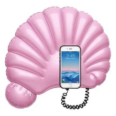 vintage rococo pale pink inflatable puffy shell phone sticker