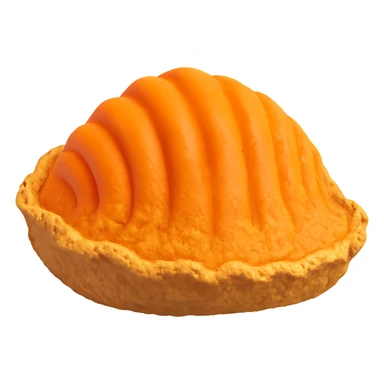 Add more crust details to the crusty clam in the style of microsoft 3D fluent emojis, keep the 3D emoji style, no background. sticker