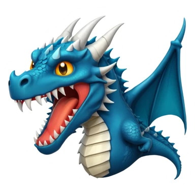 iOS style emoji, minimal dragon fang, dark fantasy object sticker
