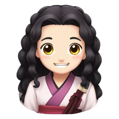 cute nezuko from demon slayer being happy sticker