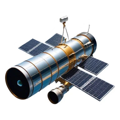  Cinematic Realistic Hubble Space Telescope – A majestic, ultra-detailed rendering of the Hubble Telescope floating above Earth. Its reflective metallic surface and vast solar panels stretch into the darkness, while the lens is pointed outward, capturing the mysteries of the cosmos. sticker