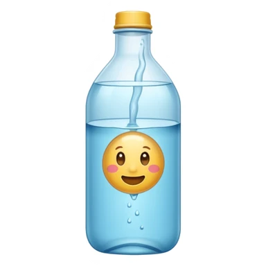 botella de vidrio de agua sin rostro sticker