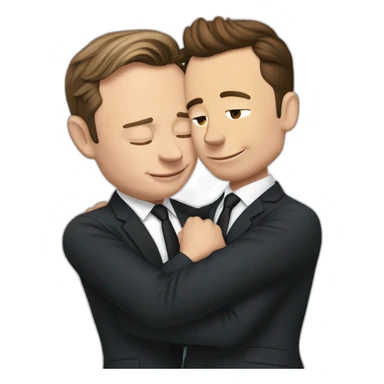 Elon musk hugging Emmanuel macron sticker